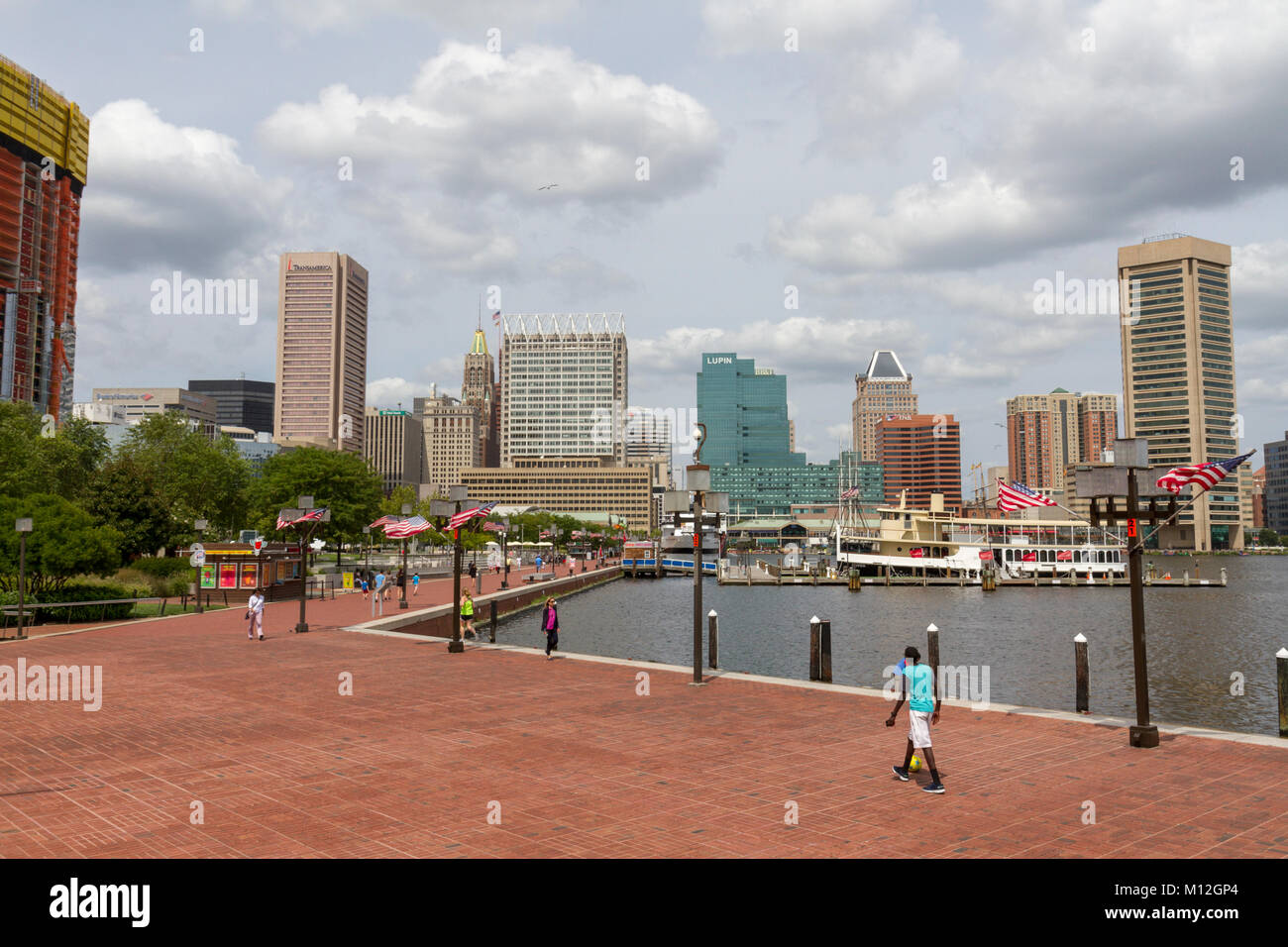 Baltimore Inner Harbor and downtown Baltimore, Maryland, United States. Stock Photo