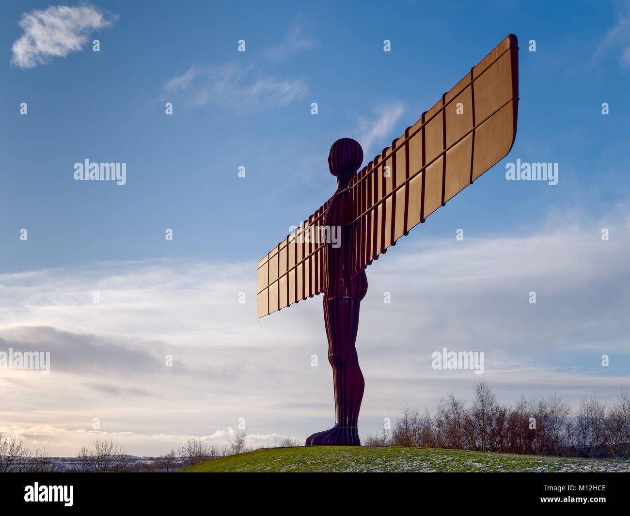 GATESHEAD, TYNE AND WEAR/UK - JANUARY 19 : View of the Angel of the North Sculpture in Gateshead, Tyne and Wear on January 19, 2018 Stock Photo