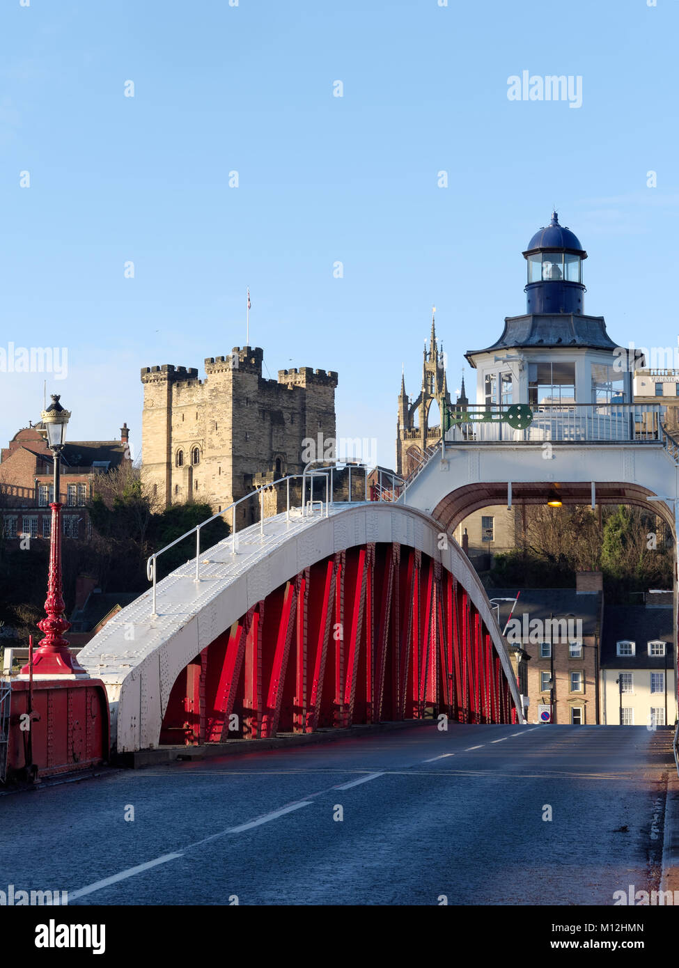 NEWCASTLE UPON TYNE, TYNE AND WEAR/UK - JANUARY 20 : View of the Swing Bridge in Newcastle upon Tyne, Tyne and Wear on January 20, 2018 Stock Photo