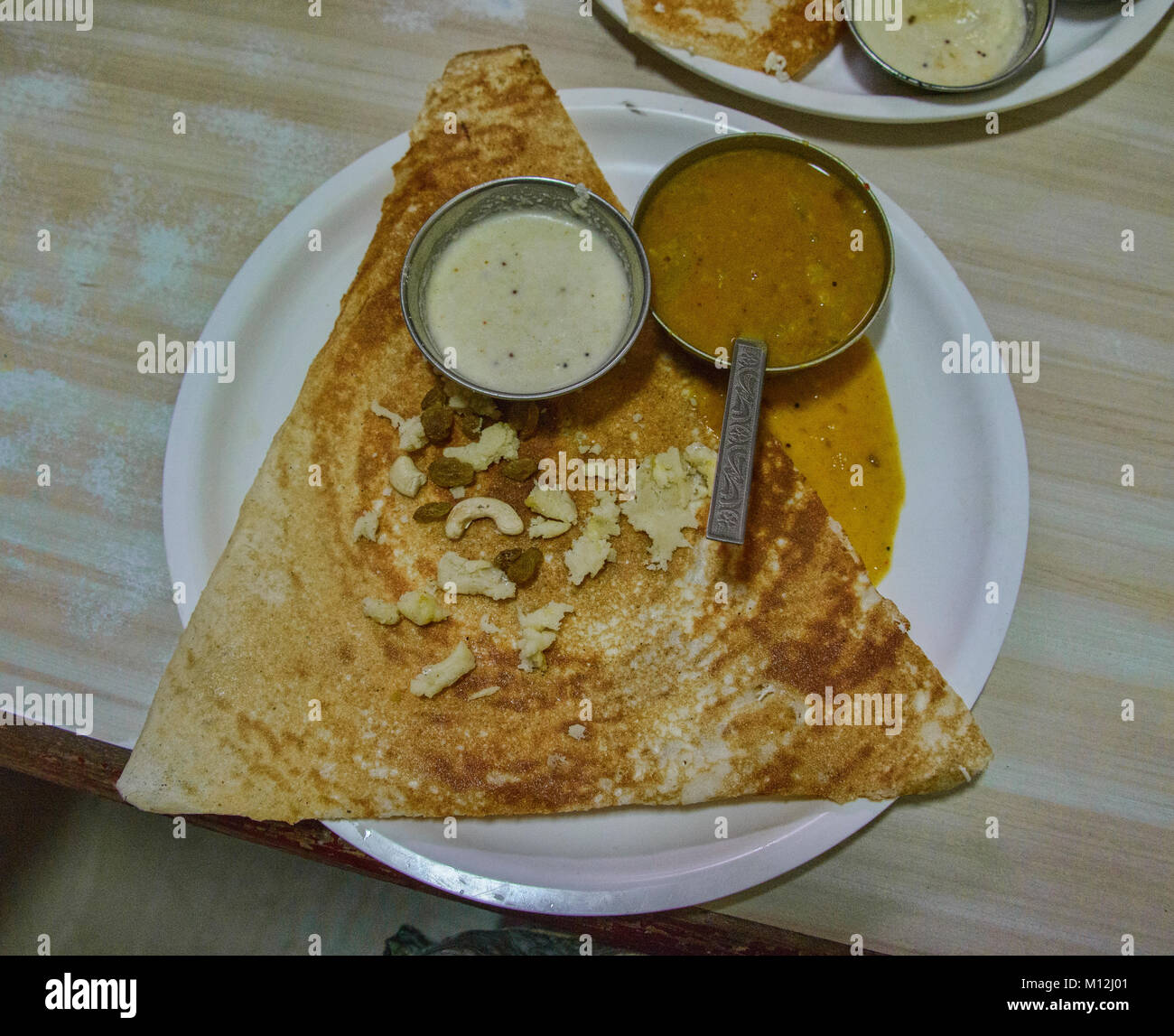 South Indian specialty of masala dosa Stock Photo