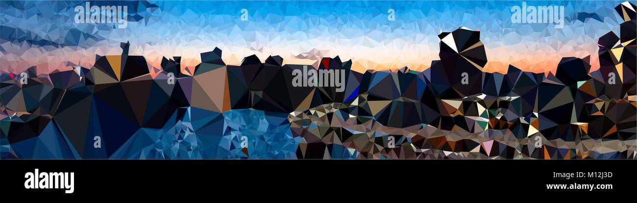 Poly art mountains Stock Vector