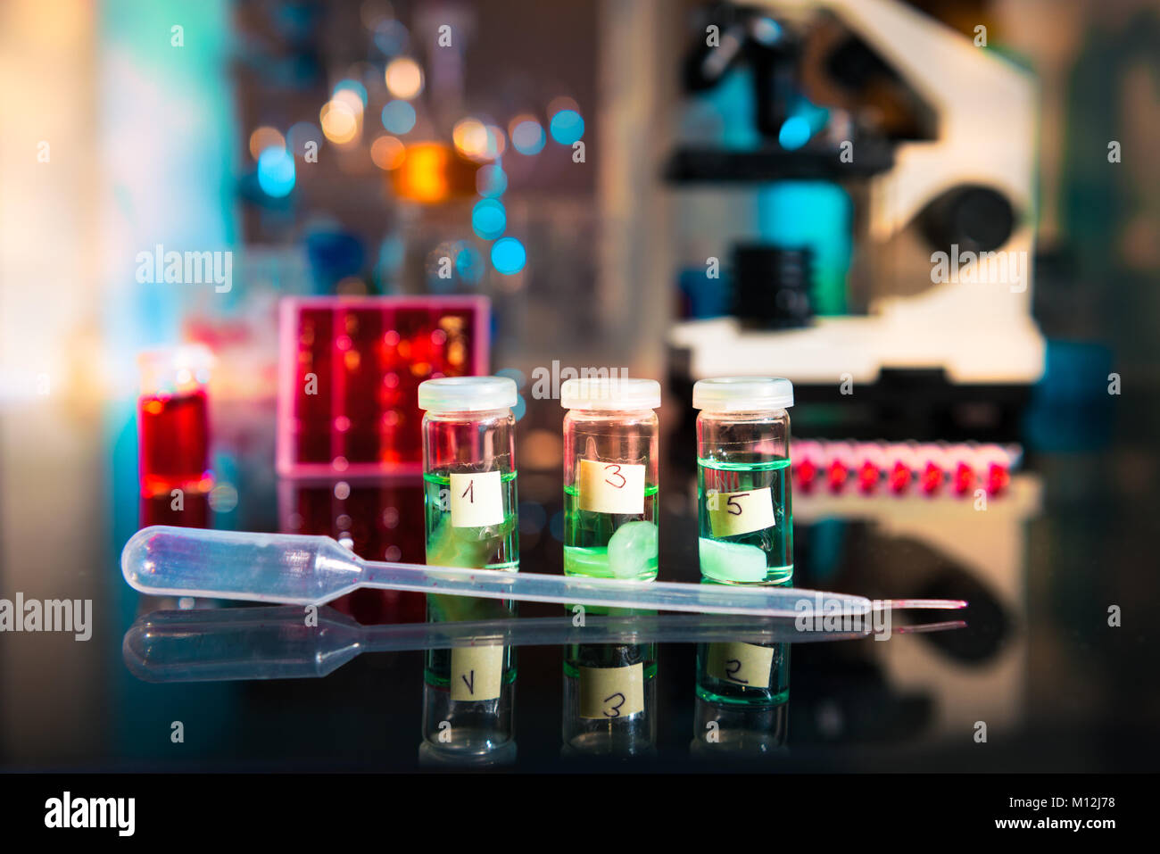 Fixation of tissue samples for microscopy in laboratory Stock Photo