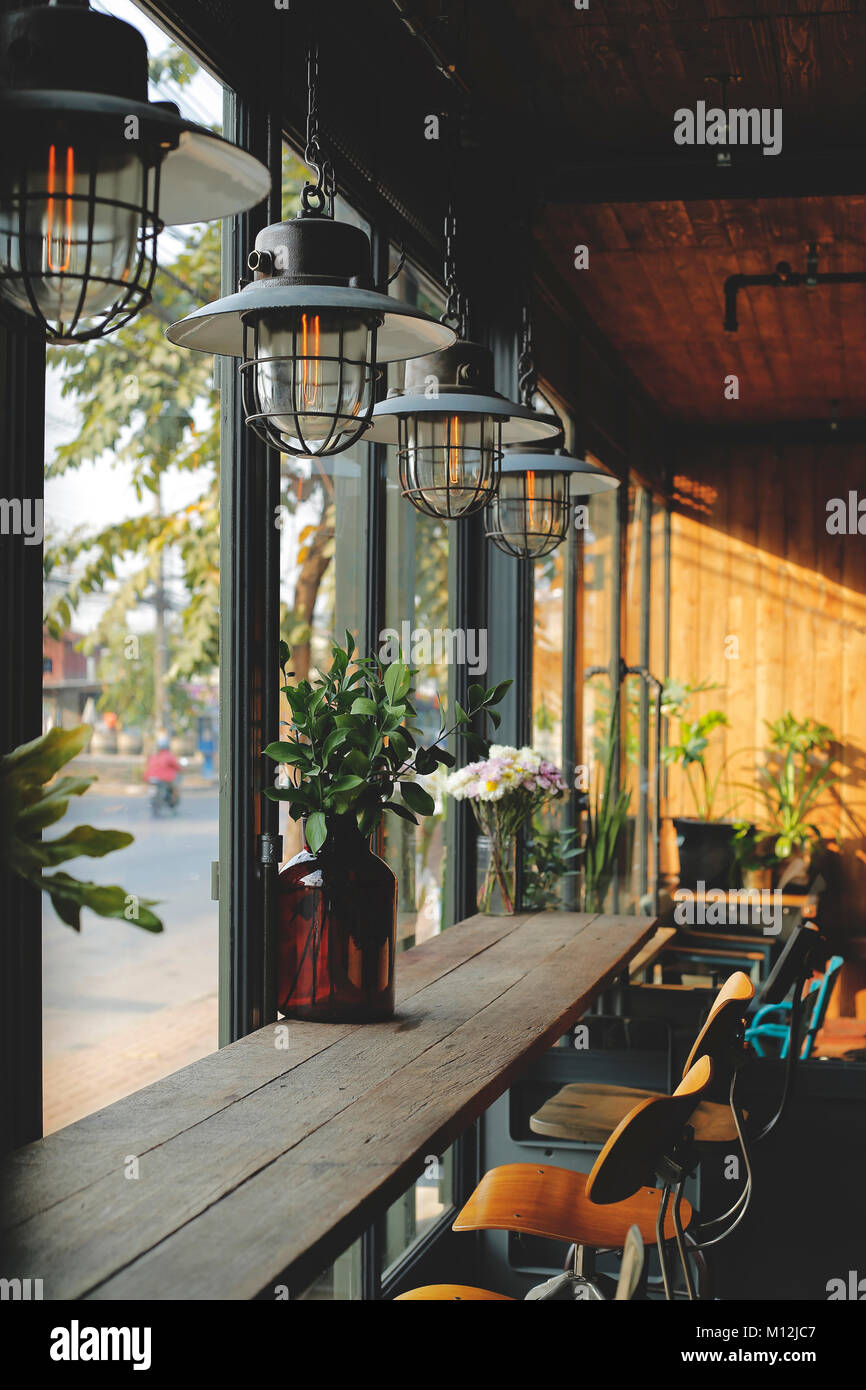 Coffee Shop Vintage Style. Stock Photo