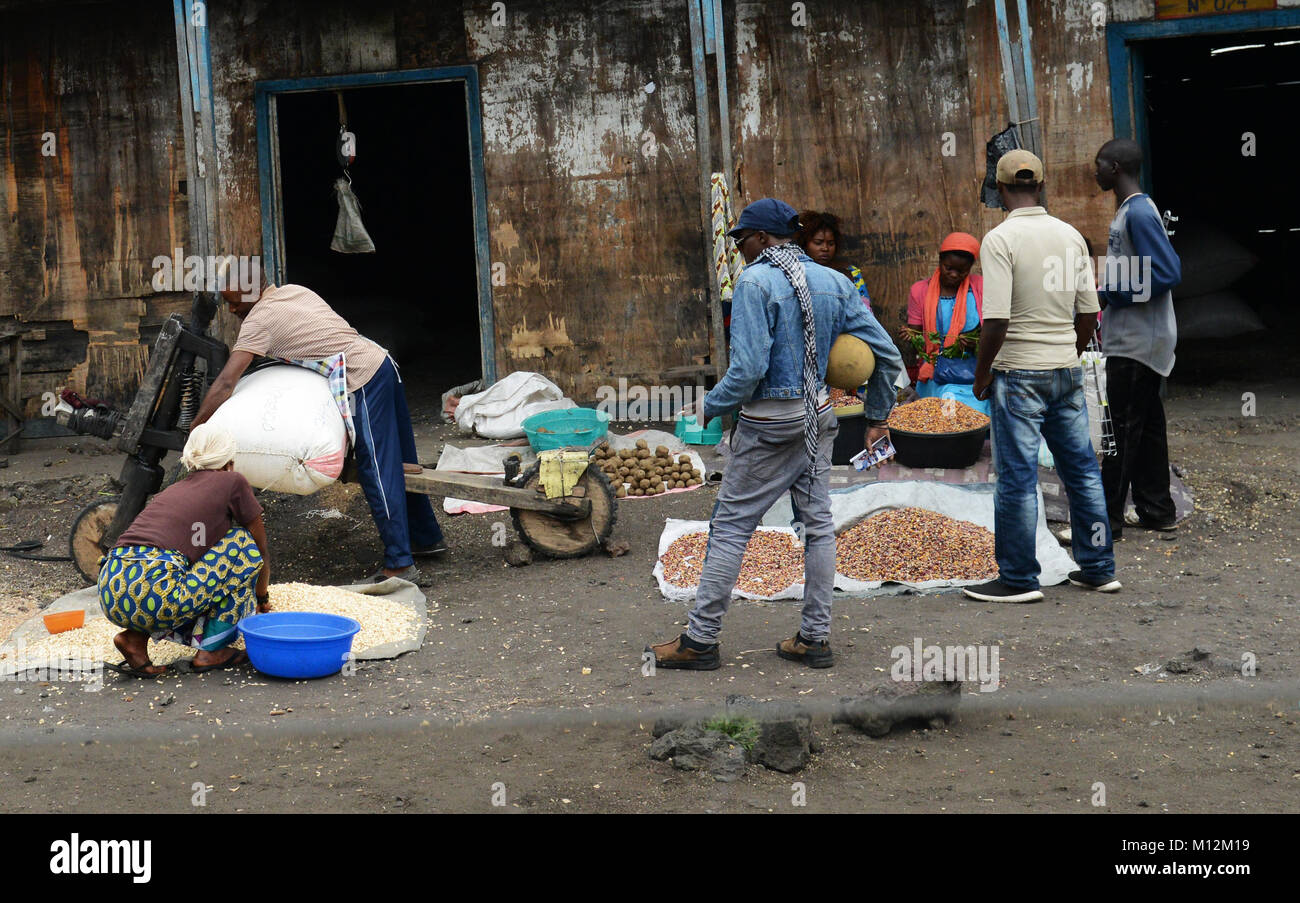 Market scene in Goma, Congo. Stock Photo