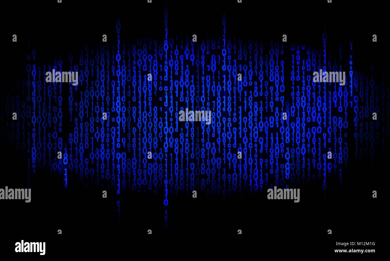 Binary blue. Matrix background. Binary digital code backdrop Stock ...