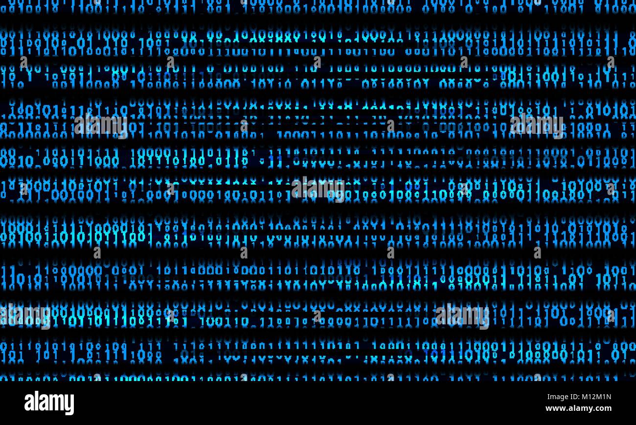 Blue binary domain code. Digital numbers illustration Stock Vector ...