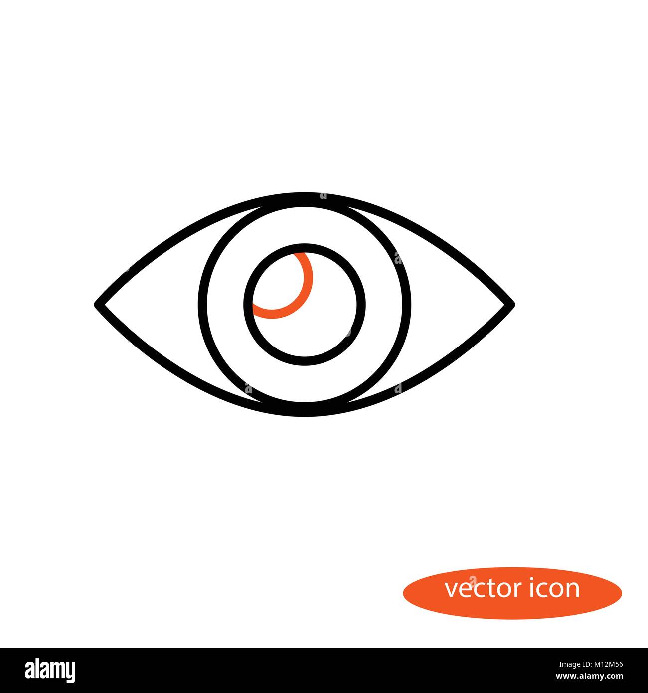 Vector linear image of the eye, flat line icon Stock Vector Image & Art ...