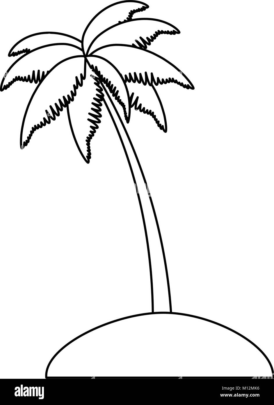 beach with palms scene vector illustration design Stock Vector Image ...