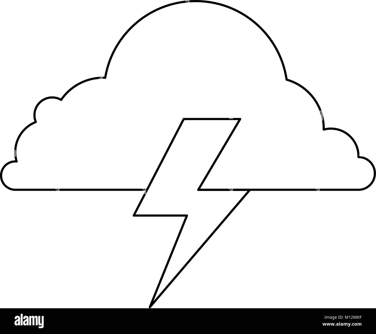 weather cloud rainy with ray vector illustration design Stock Vector ...