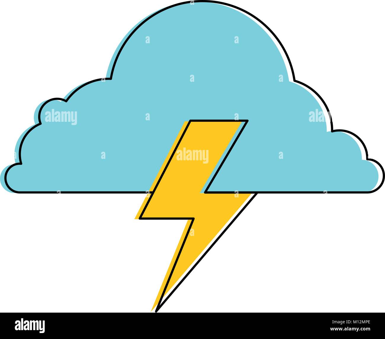 weather cloud rainy with ray vector illustration design Stock Vector ...