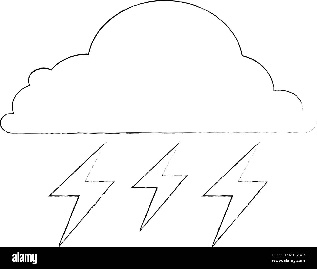 weather cloud rainy with ray vector illustration design Stock Vector ...