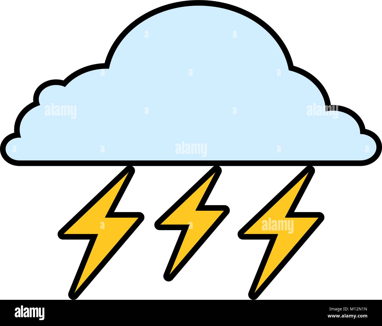 weather cloud rainy with ray vector illustration design Stock Vector ...