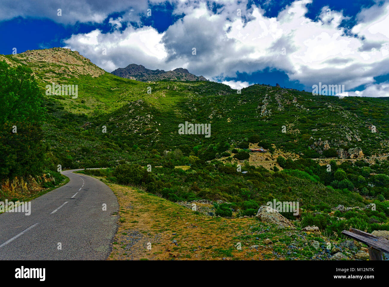 Mountain pass in Corsica, France Stock Photo