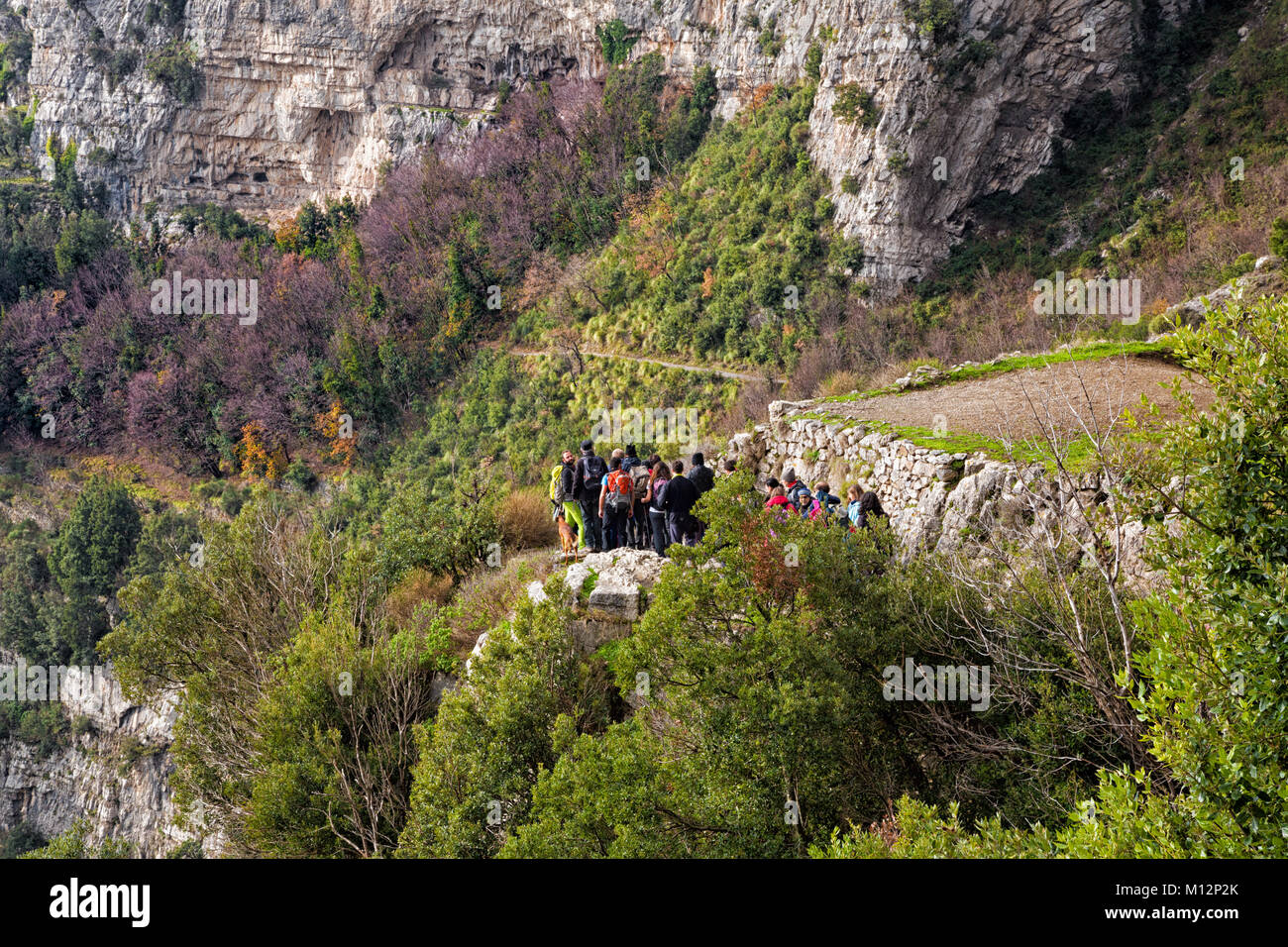 SENTIERO DEGLI DEI, ITALY JANUARY 14, 2018 The famous trekking route