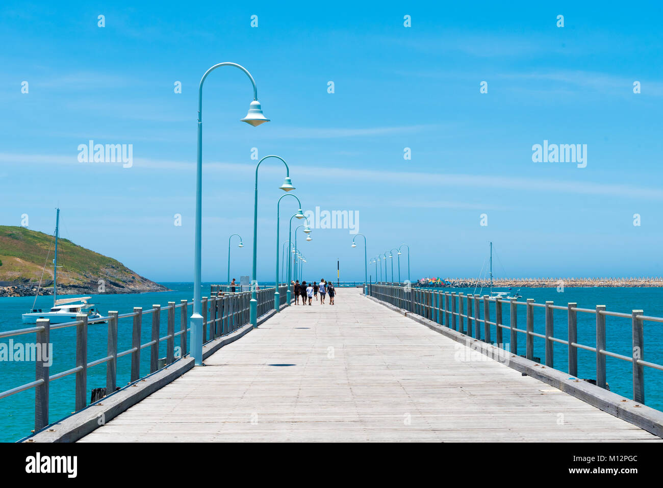 Coffs Harbour, NSW, Australia- December 20, 2017 : View over jetty landmark in Coffs Harbour, one of the most popular family holiday destinations Stock Photo