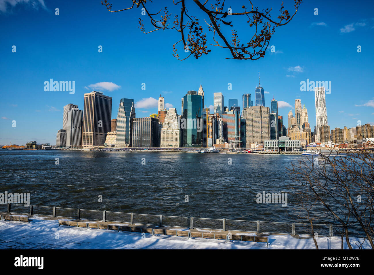 New York City Downtown in winter Stock Photo