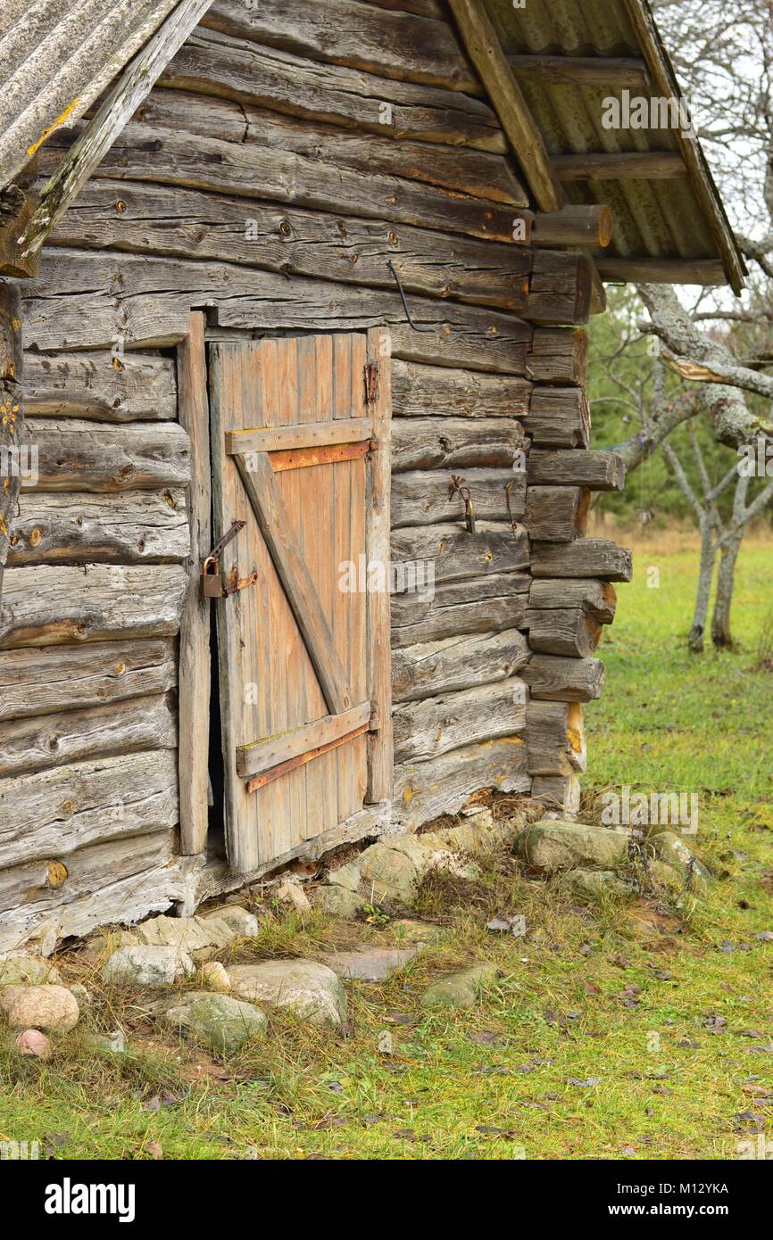 An old cabin in a countryside Stock Photo