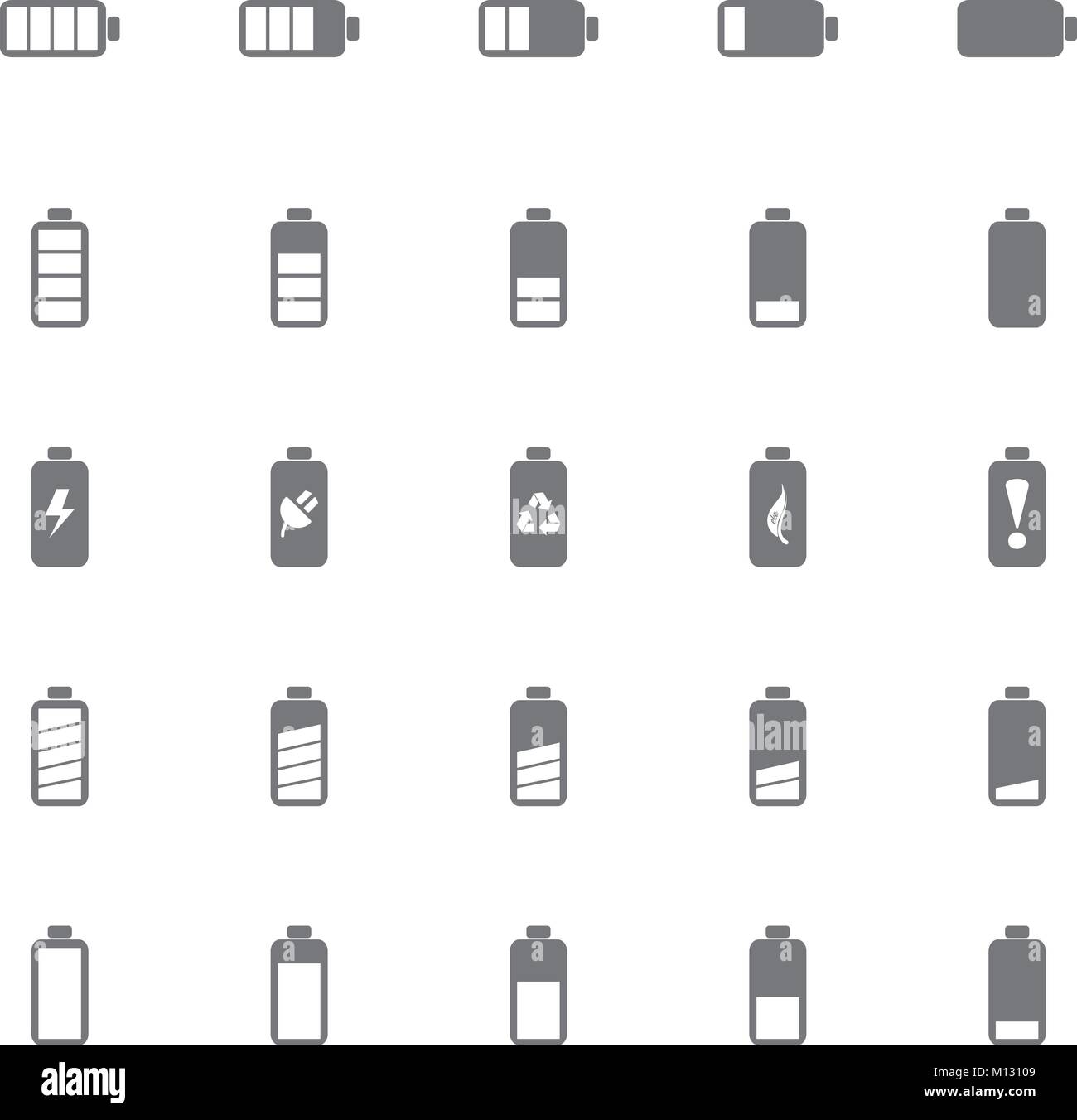 Set of battery. Battery vector illustration icons set Stock Vector ...