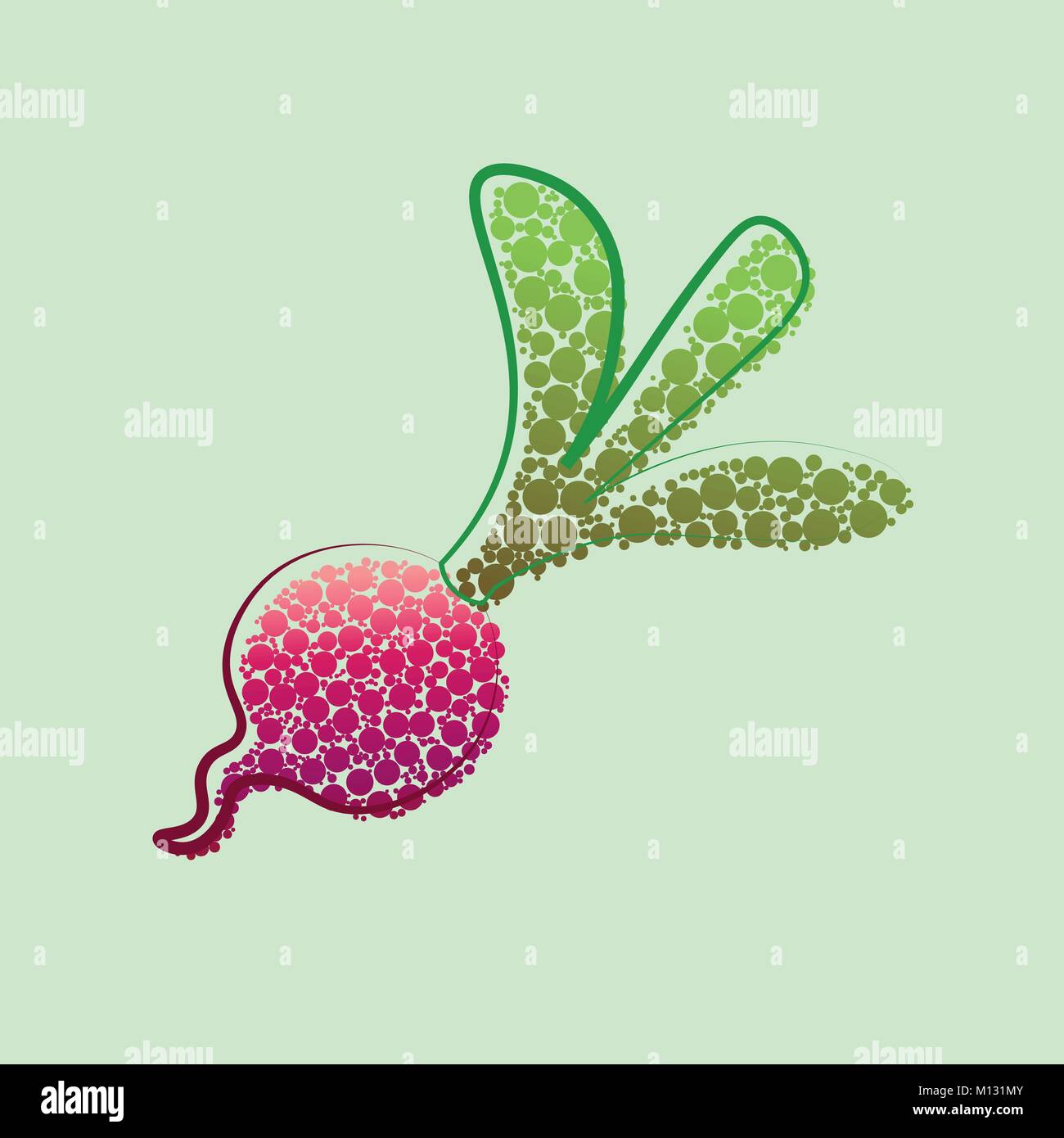 Radish icon in flat style. Isolated object, logo. Vegetable from the ...