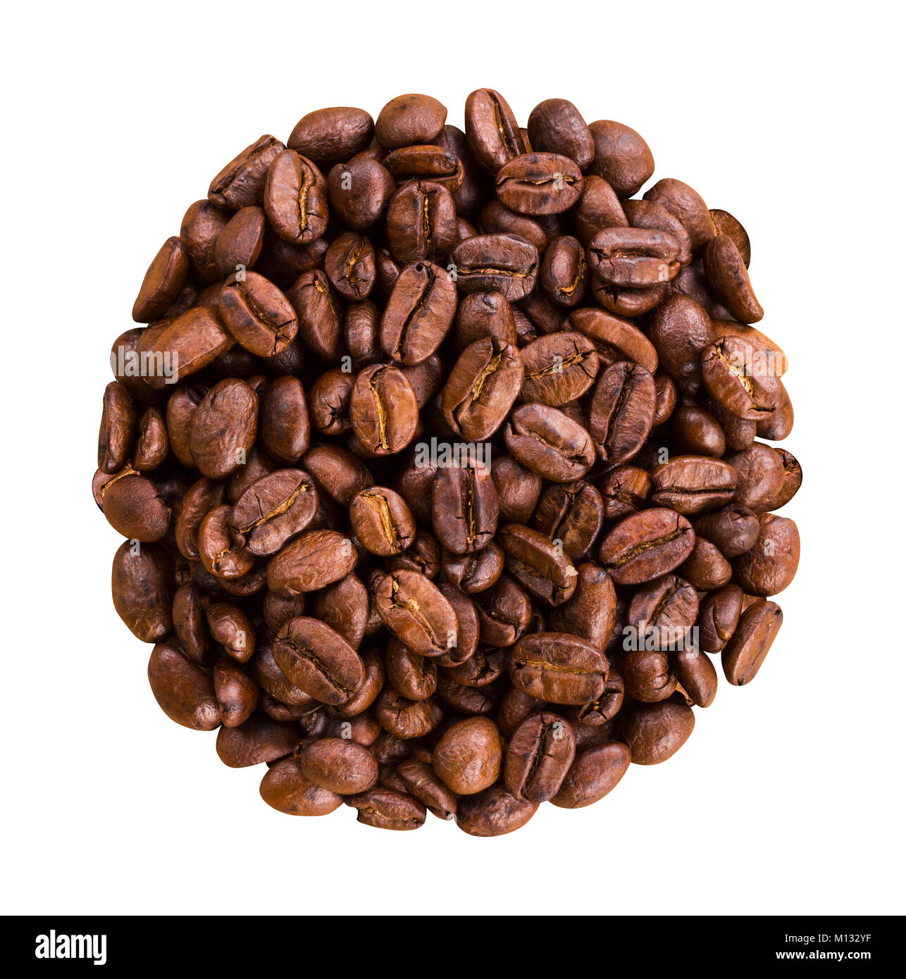 roasted brown coffee beans isolated background Stock Photo - Alamy
