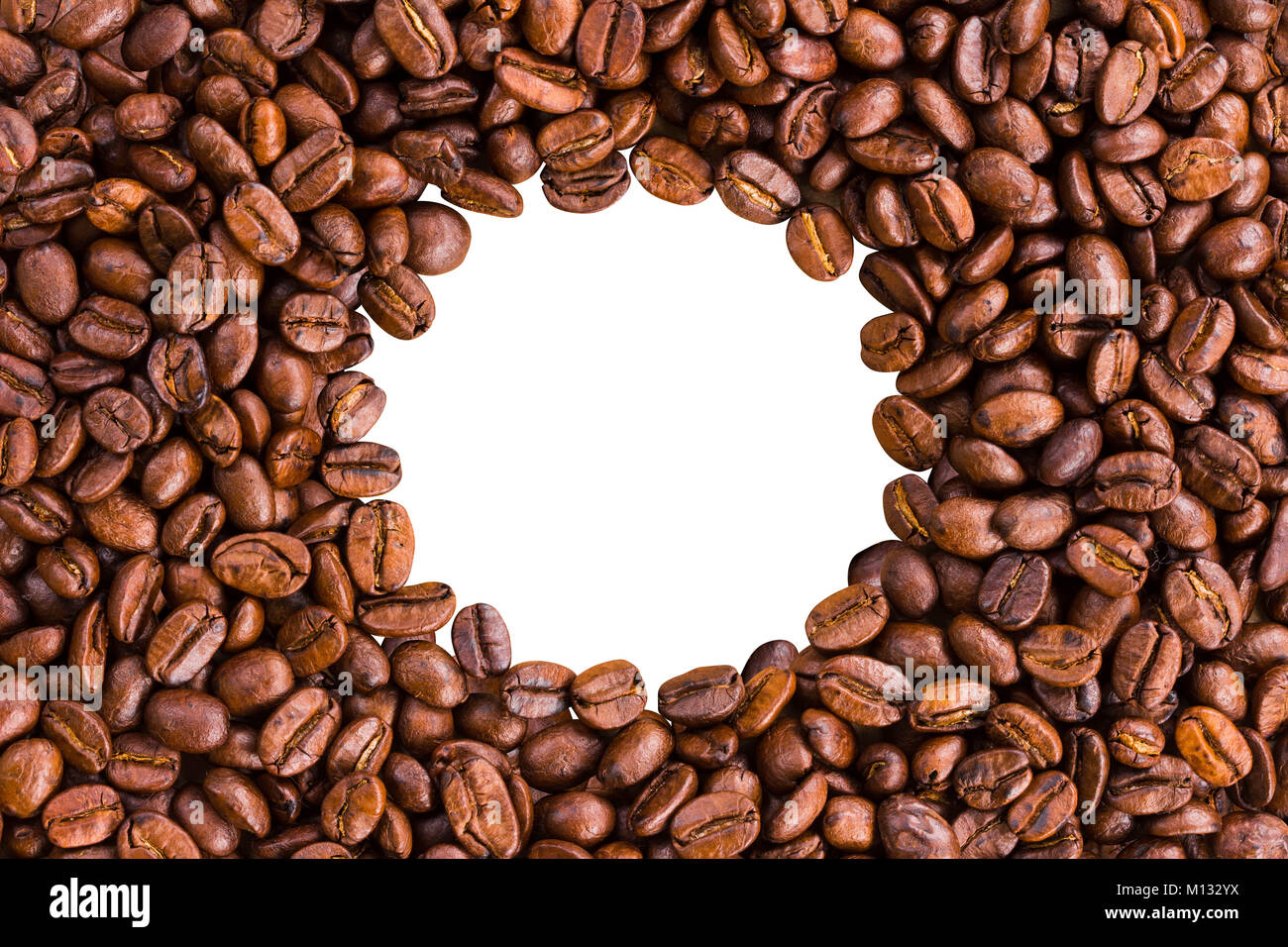 roasted brown coffee beans isolated background Stock Photo - Alamy