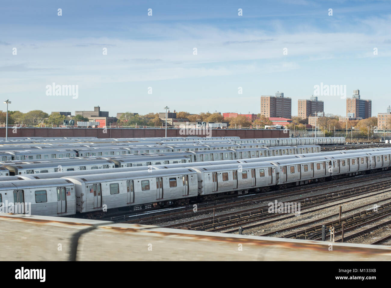 Storage siding for not used trains, train station, New York, NY, United States of America Stock Photo