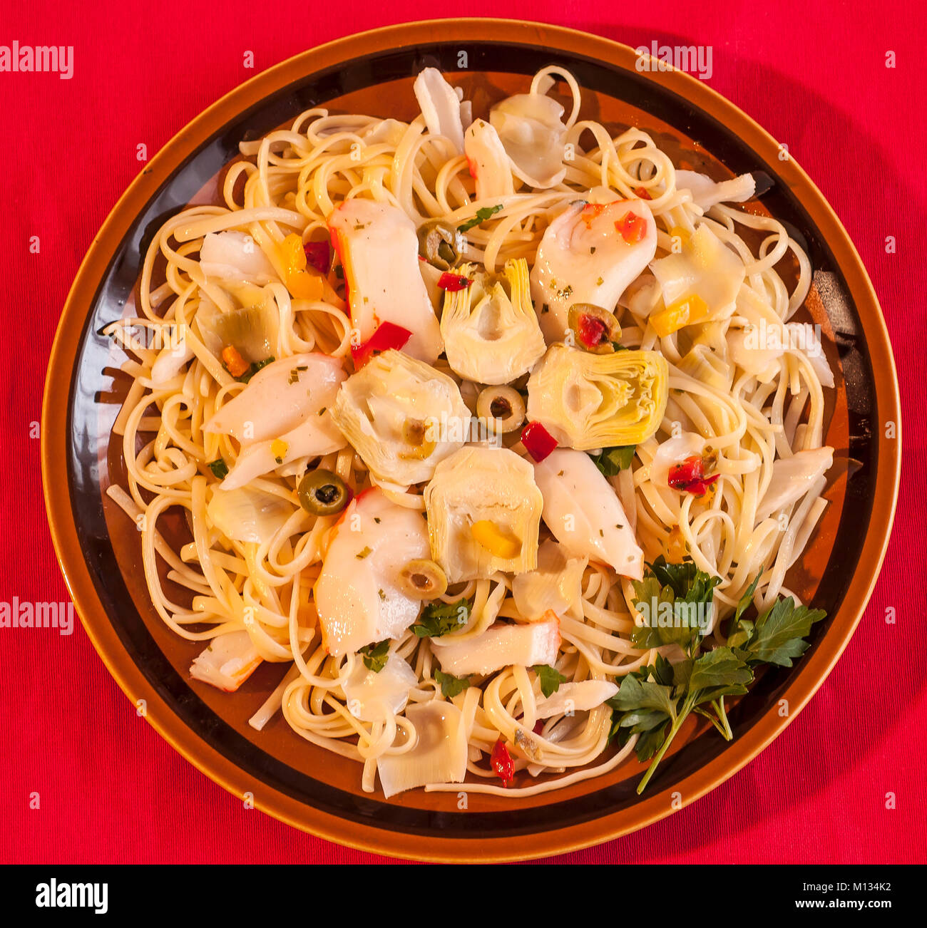 Italy Tagliolini pasta with crabmeat Stock Photo Alamy