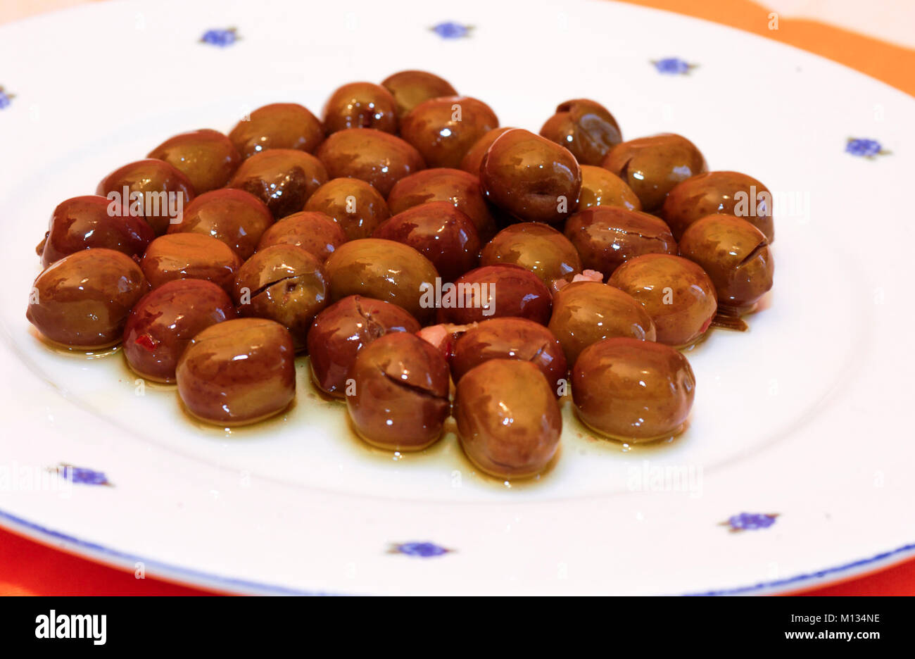 Italy olives in brine Stock Photo