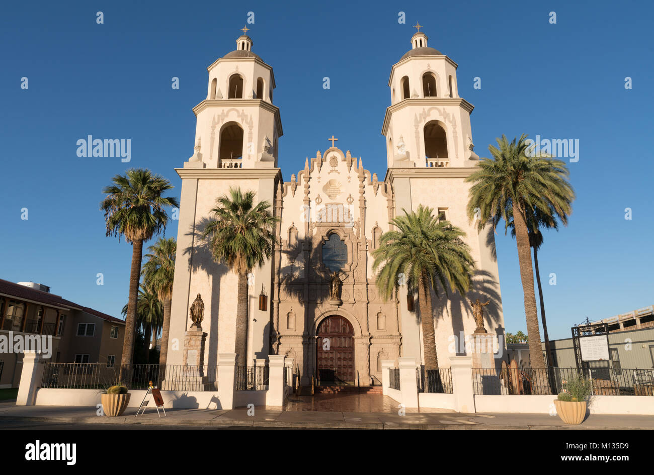 TUCSON, AZ - OCTOBER 26, 2017: Beautiful exterior of the historic St Augustine Cathedral in Tucson, Arizona Stock Photo