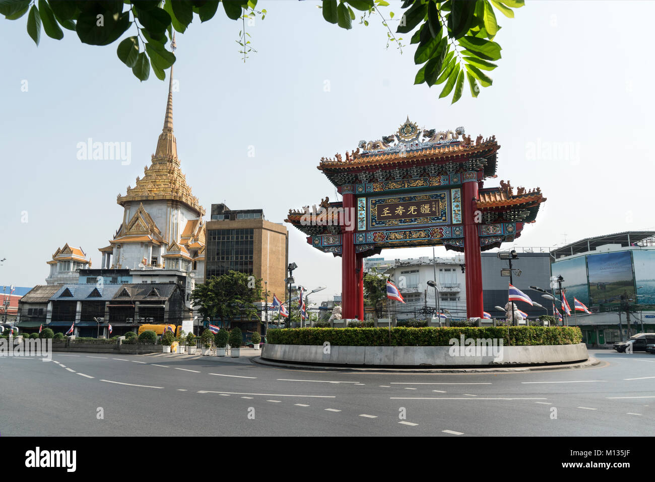 Odeon Circle square in Chinatown at Bangkok, Thailand Stock Photo