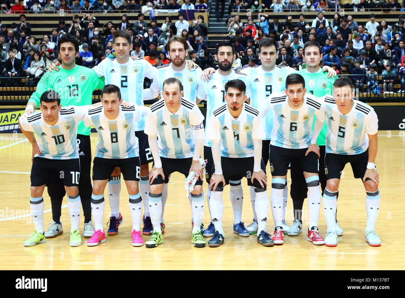 Ota City General Gymnasium Tokyo Japan 25th Jan 2018 Argentina Team Group Line Up Arg January 25 2018 Futsal International Friendly Match Between Japan 2 4 Argentina At Ota City General Gymnasium Tokyo Japan