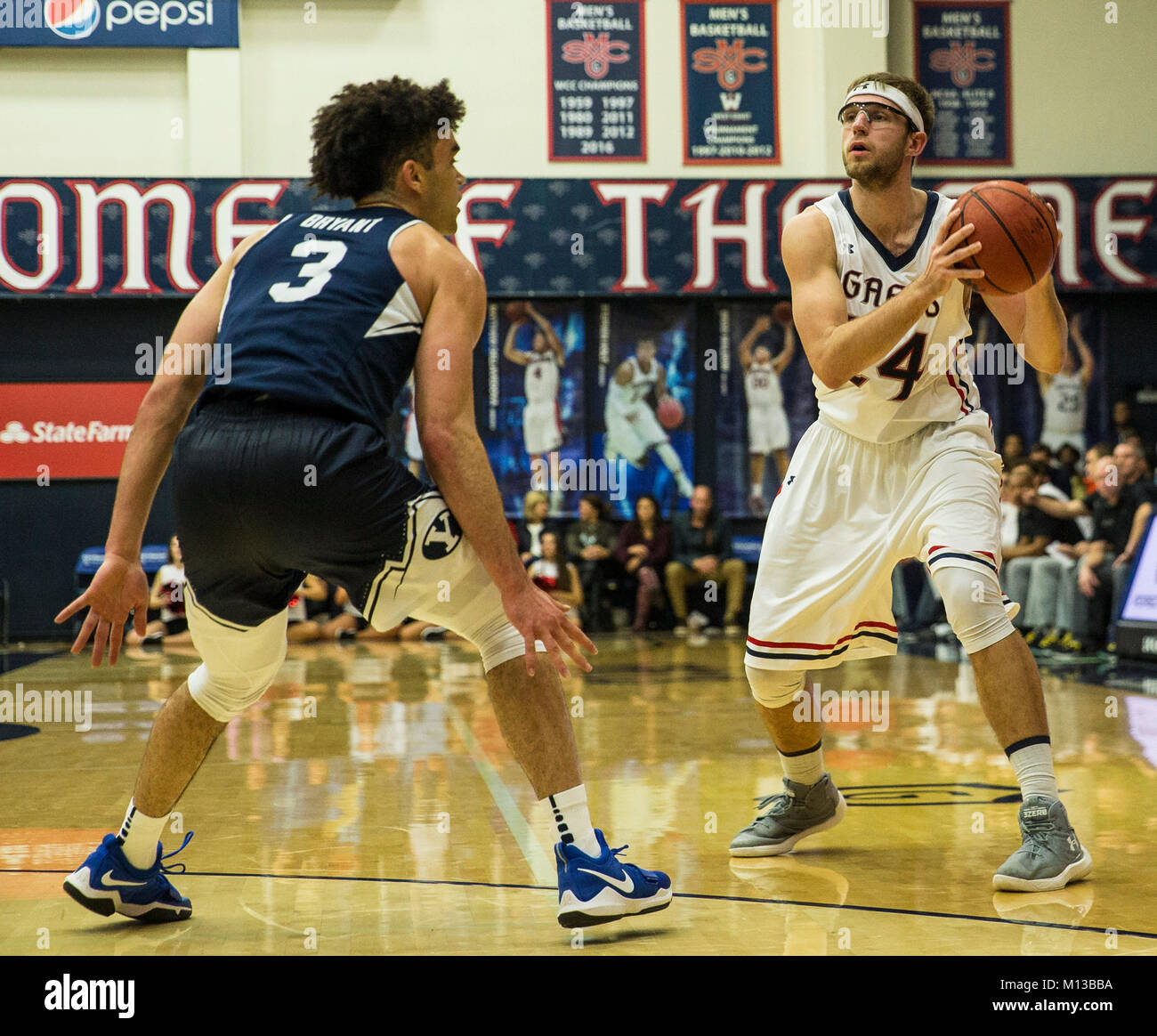 Jan 25, 2018 Moraga, CA U.S.A. St. Mary's forward Calvin Hermanson (24