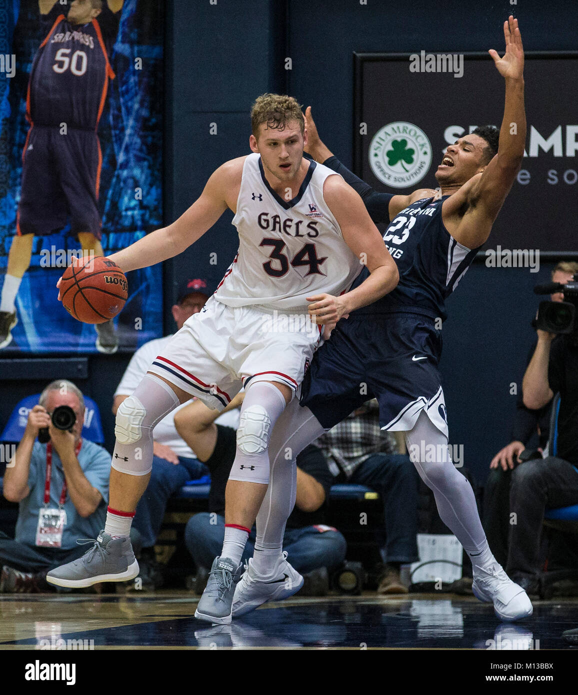Jan 25, 2018 Moraga, CA U.S.A. St. Mary's center Jock Landale (34
