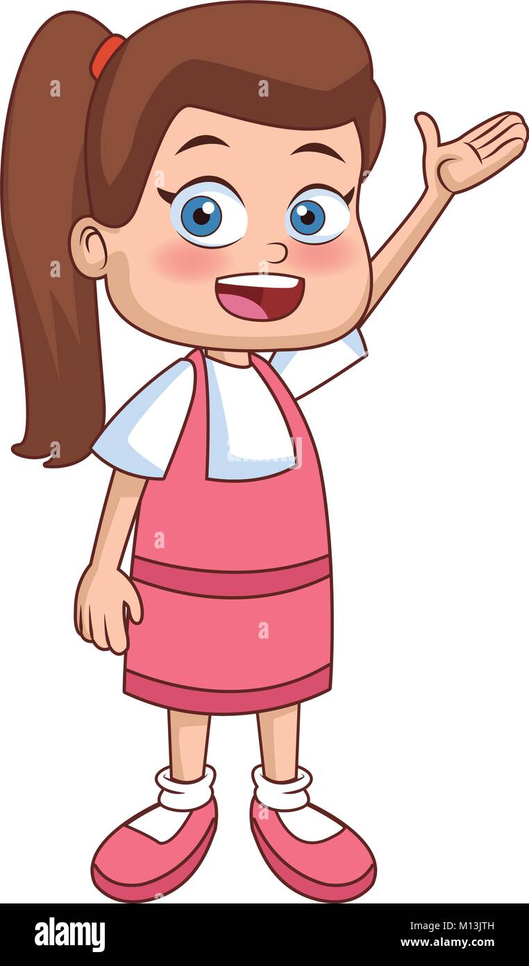 Cute School Girl Cartoon Stock Vector Image And Art Alamy 