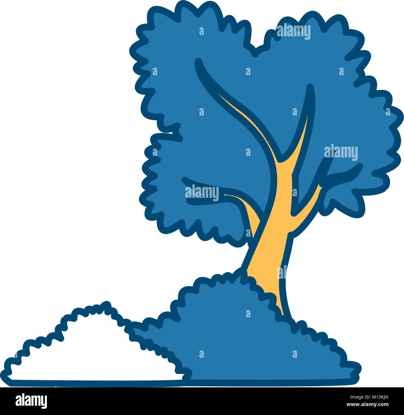 Tree and bushes cartoon Stock Vector Image & Art Alamy