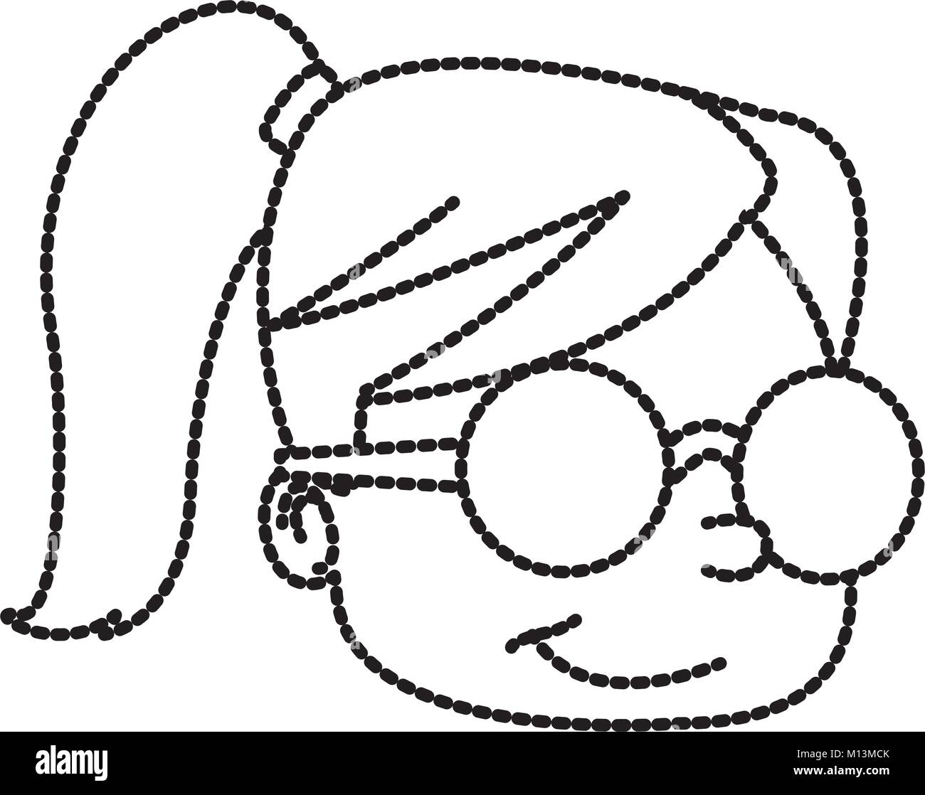School girl with glasses cartoon Stock Vector