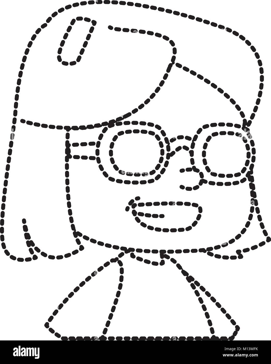 School girl with glasses cartoon Stock Vector