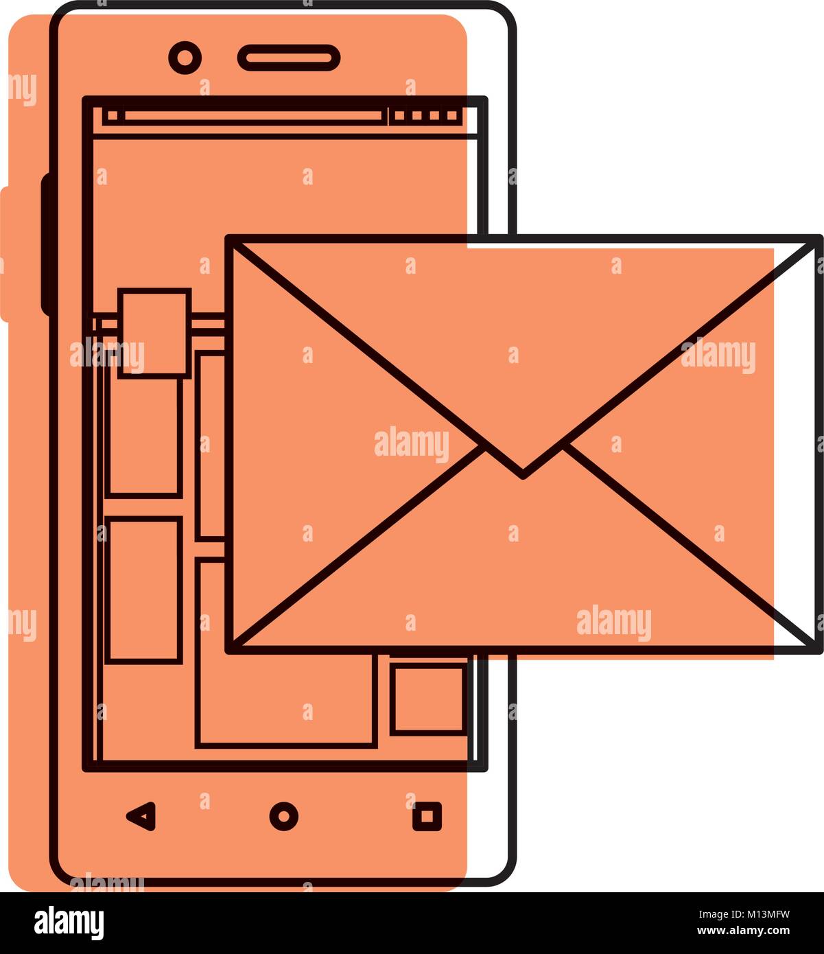 Smartphone of device gadget and technology theme Isolated design Vector ...