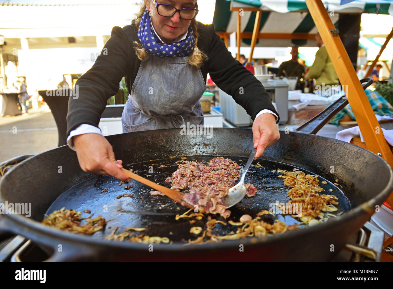 Ljubljana Slovenia On October 20 2017 Open Kitchen On Food