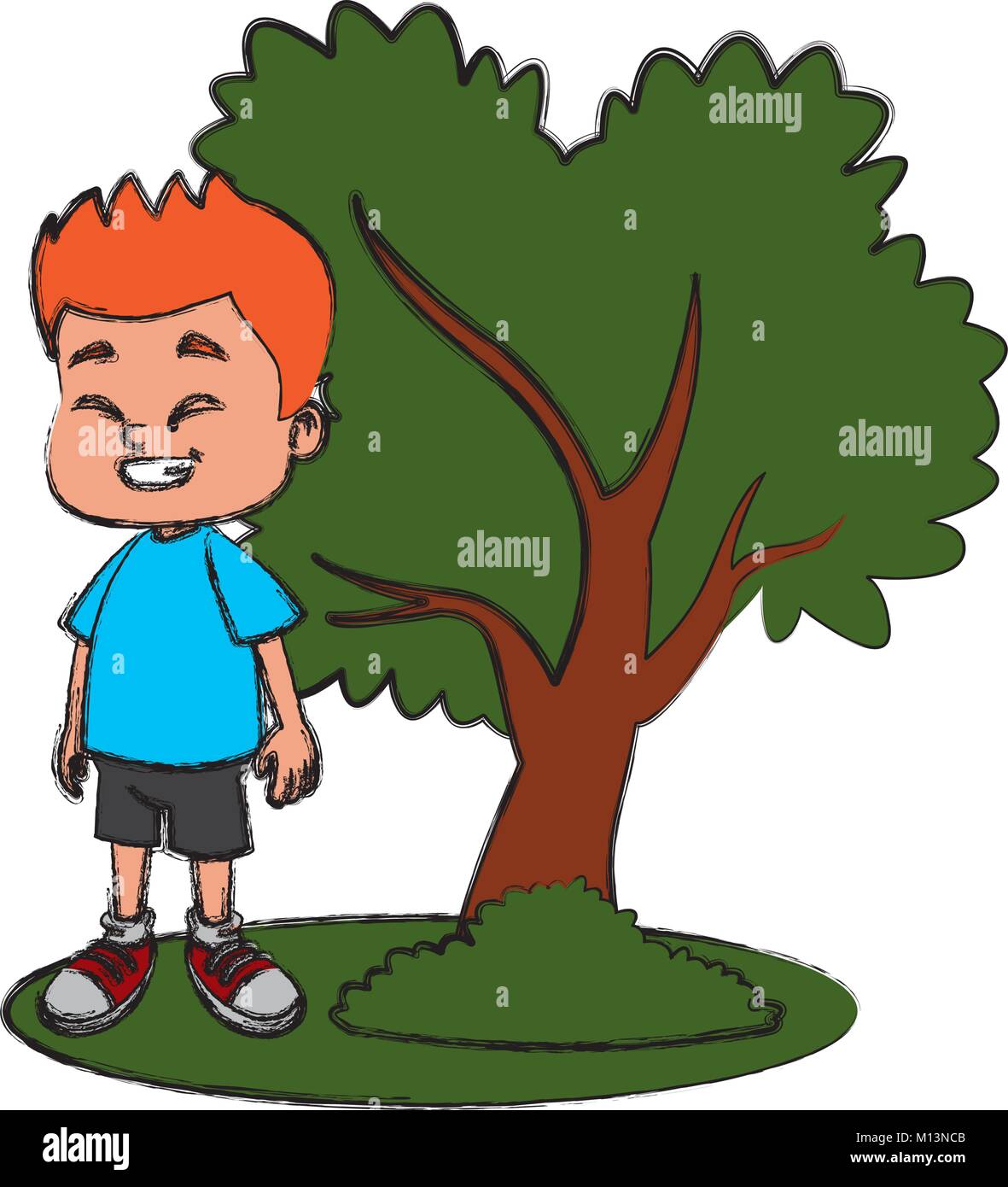 Little boy at park cartoon Stock Vector Image & Art - Alamy