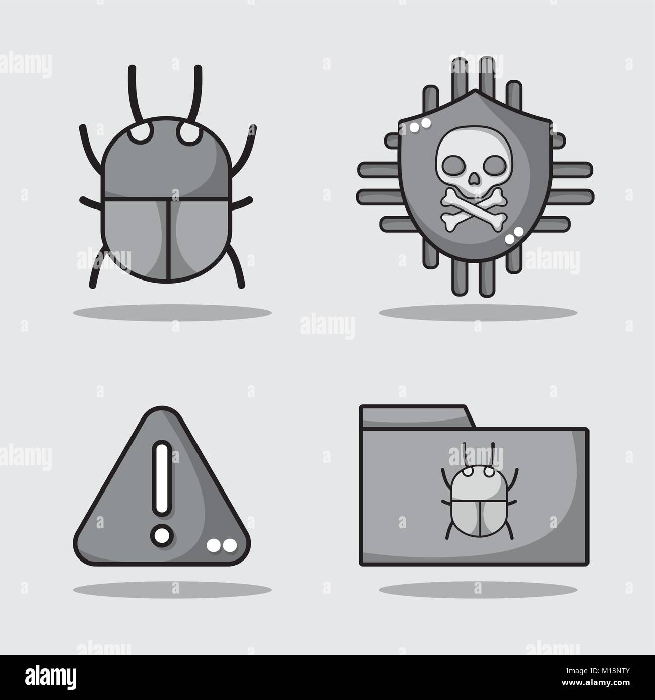 set spectre and meltdown technology virus vector illustration Stock ...