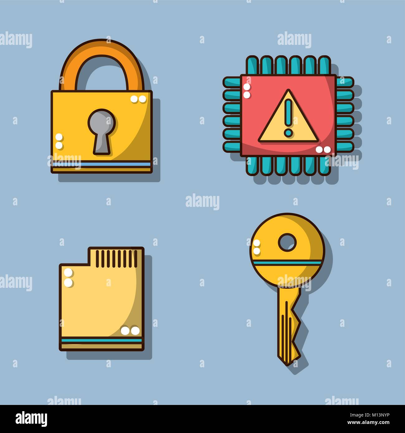 set spectre and meltdown technology virus vector illustration Stock ...