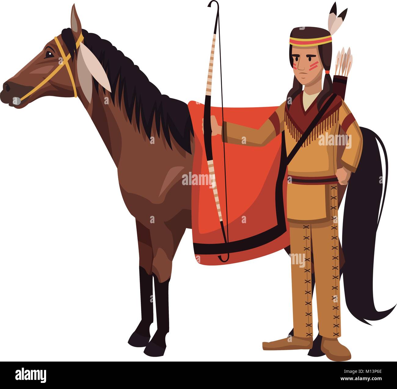 American indian warrior horse Stock Vector Images - Alamy