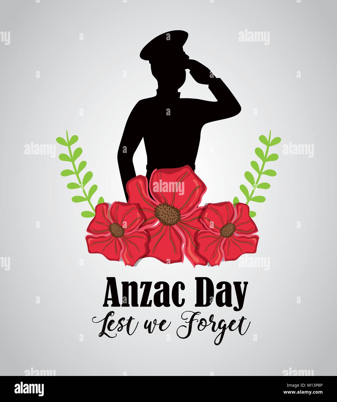 memory soldier to anzac day memory vector illustration Stock Vector ...