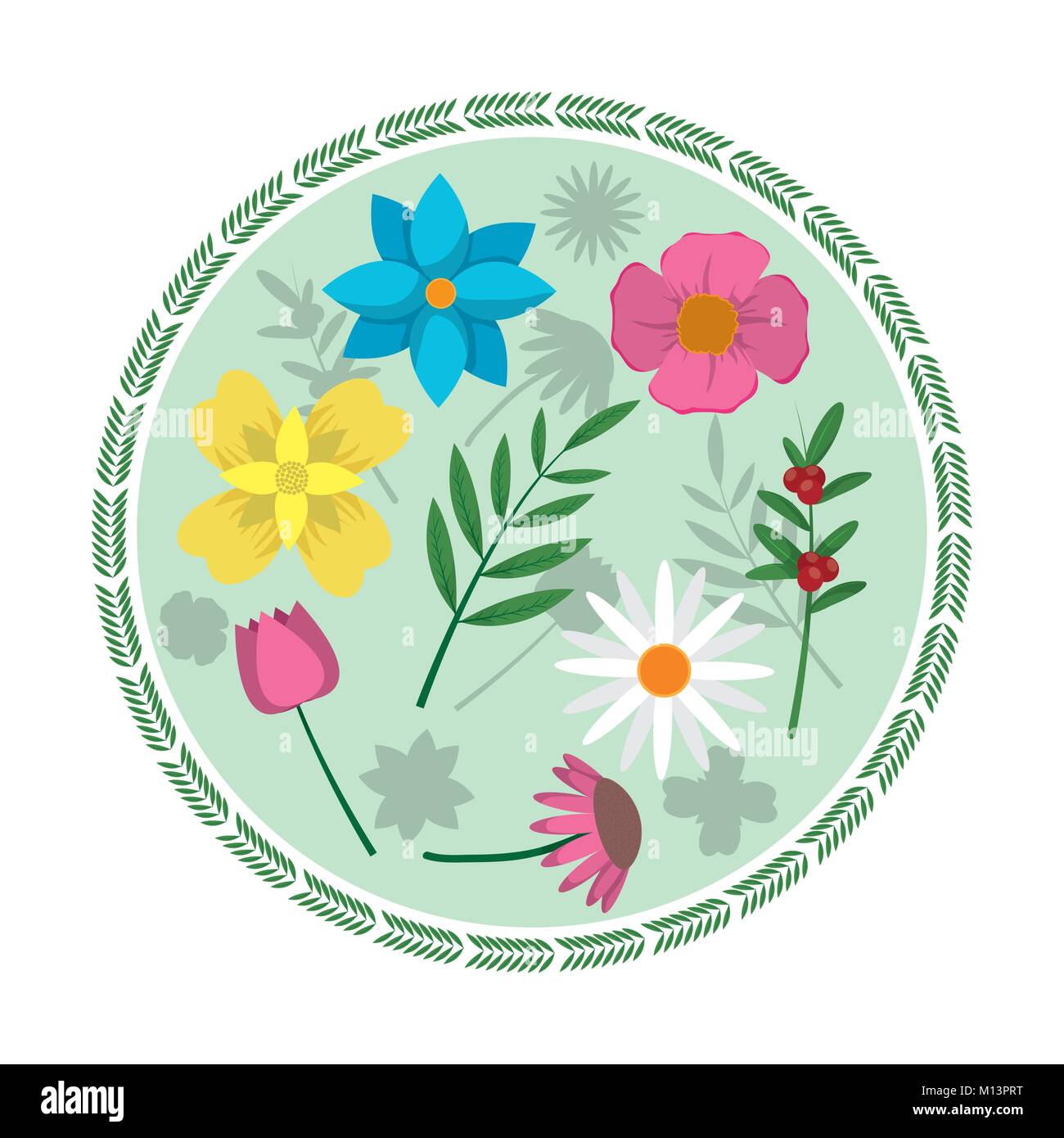 Hello april design floral Stock Vector Images - Alamy