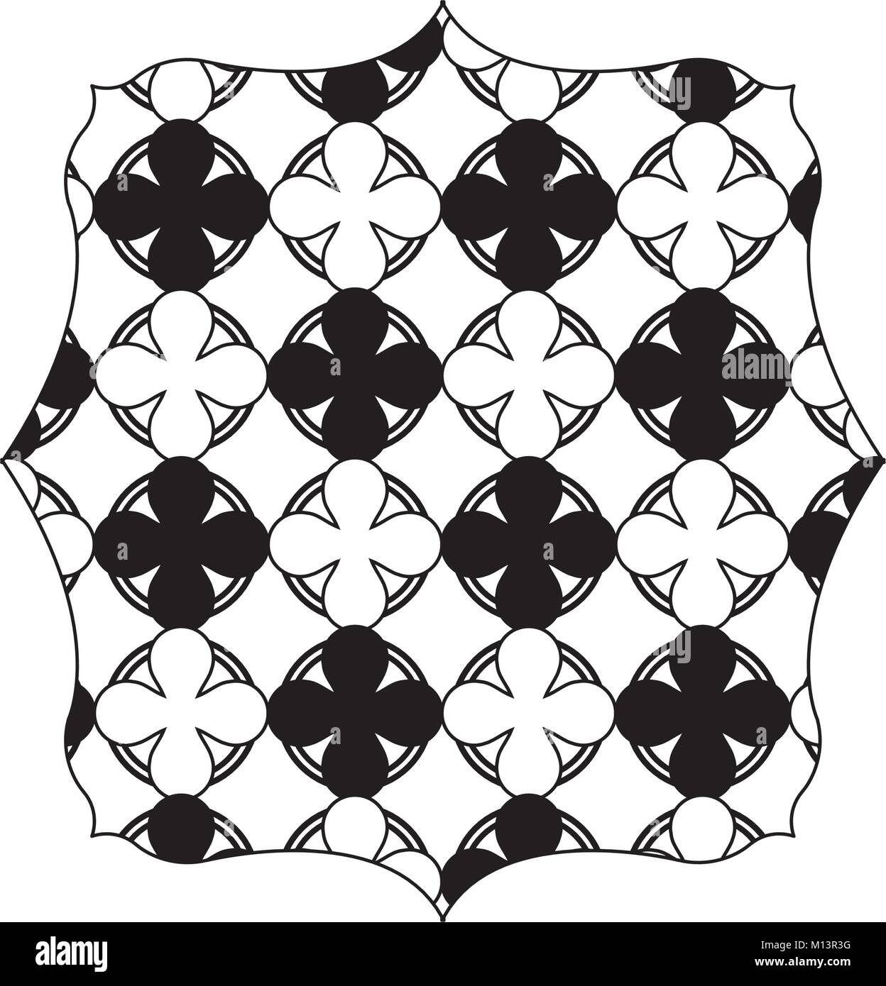 silhouette square with graphic seamless pattern background design Stock