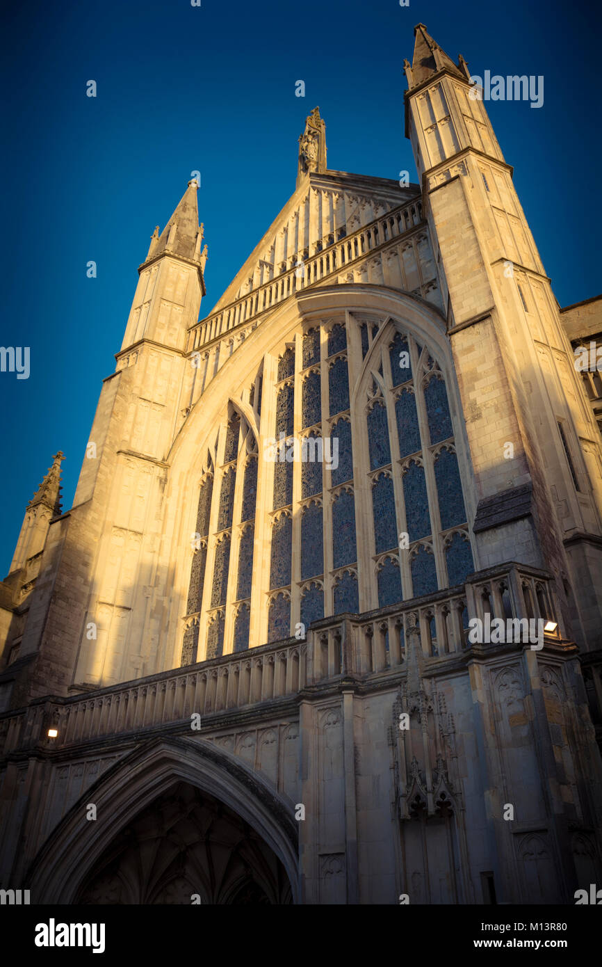 Sunlight on Winchester cathedral Stock Photo Alamy