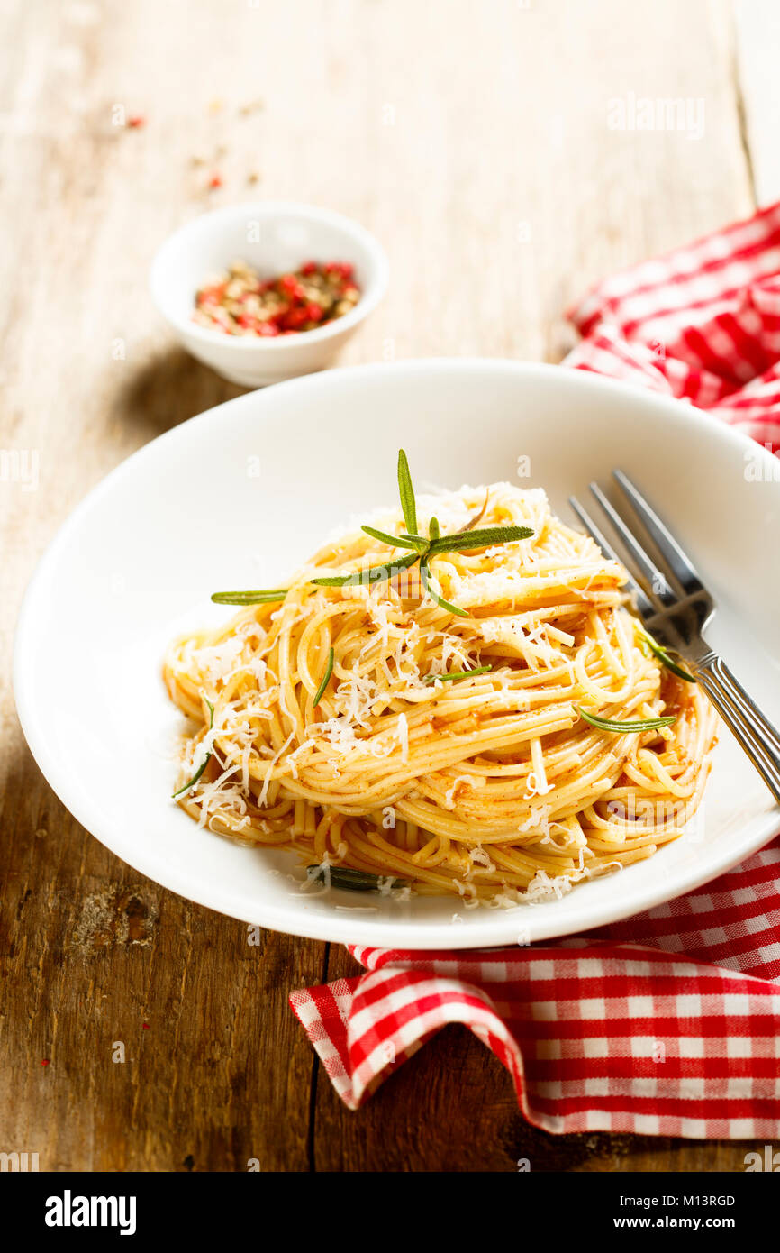 Pasta with tomato sauce and cheese Stock Photo - Alamy