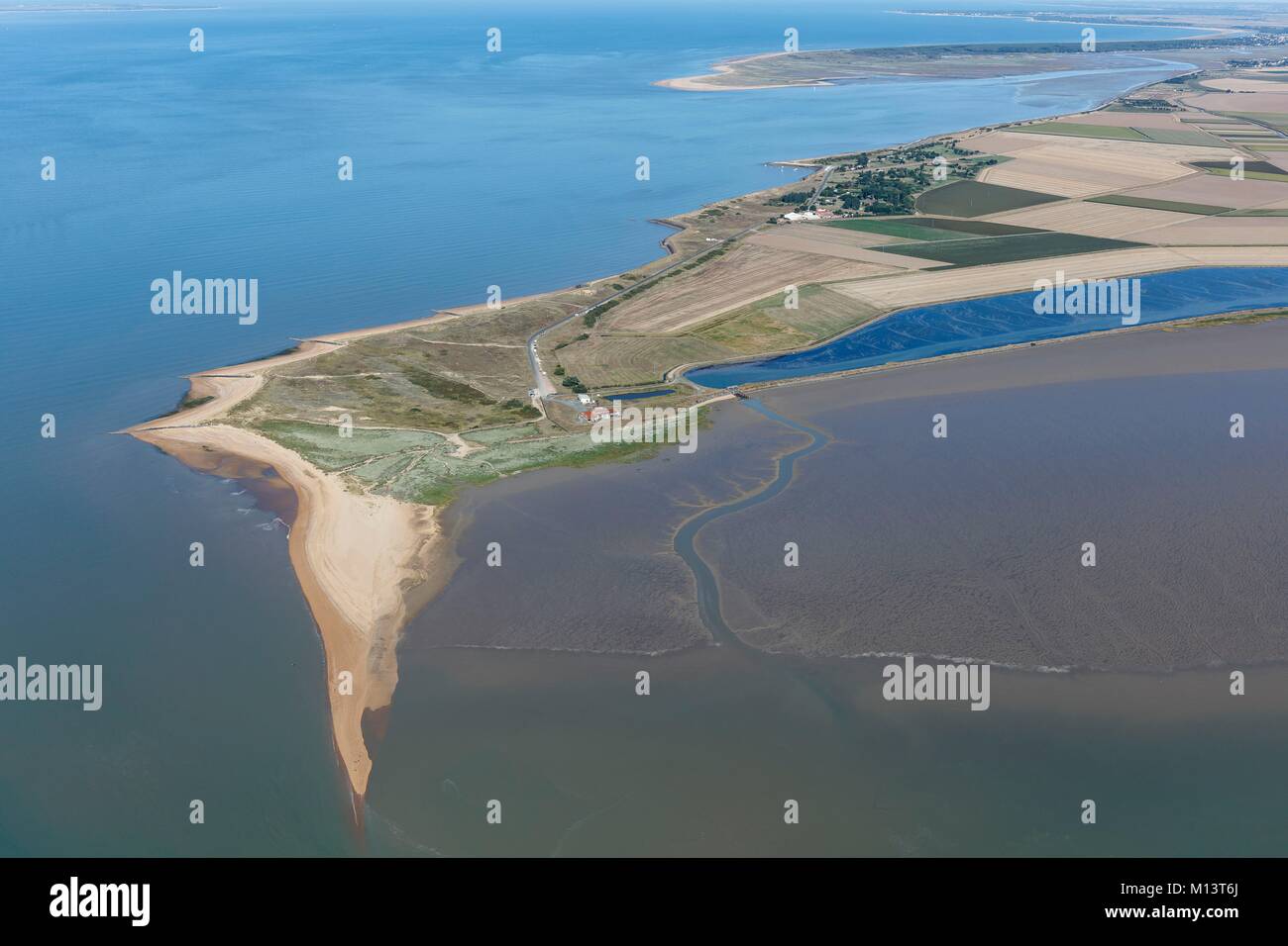France, Vendee, L'Aiguillon sur Mer, Pointe de l'Aiguillon (aerial view