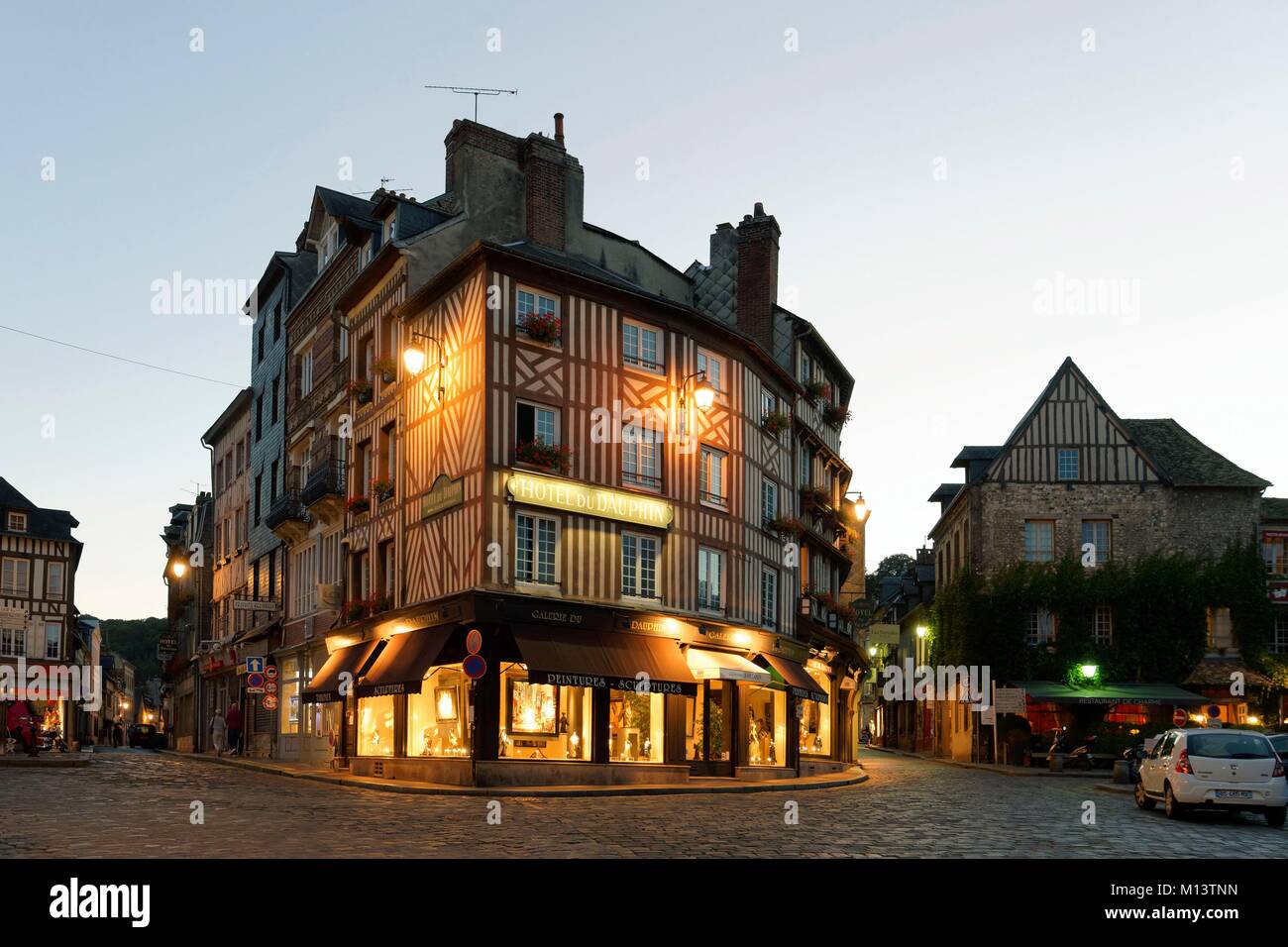 France, Calvados, Pays d'Auge, Honfleur, Place Sainte Catherine Stock